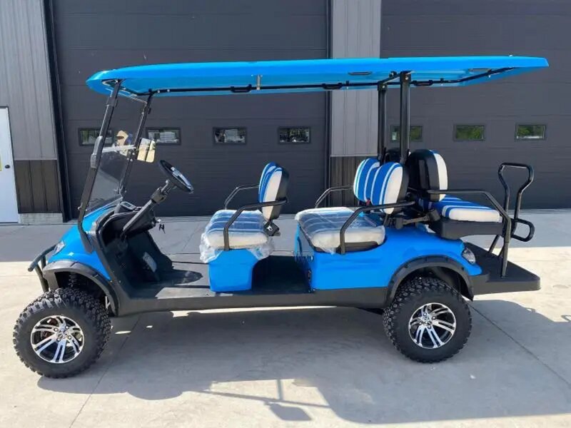 รถกอล์ฟไฟฟ้ายกได้สำหรับผู้โดยสาร6คน i60L ไอคอน2022สีฟ้าแคริบเบียน