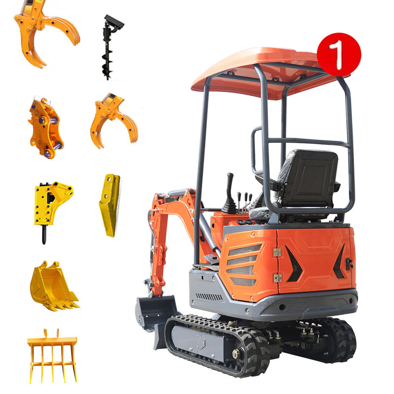 FREE SHIPPING Compact Mini Excavators Mini Hydraulic Excavator 1.2 Ton With EPA/CE/EURO 5 Chinese Factory Micro Digger