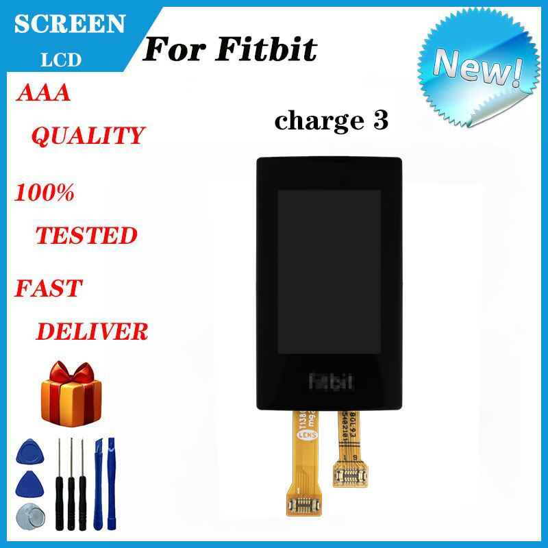 ใหม่สำหรับ Fitbit CHARGE3สมาร์ทสร้อยข้อมือกีฬาหน้าจอ LCD + สัมผัสเหมาะสำหรับ Fitbit Charge 3หน้าจอ LCD ประกอบ