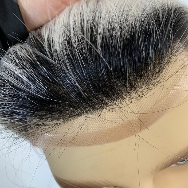 T1B60 Wig dasar VERSALITE kualitas terbaik 100% pengganti rambut manusia Wig pria tahan lama dari Wig Pria Atasan Mono