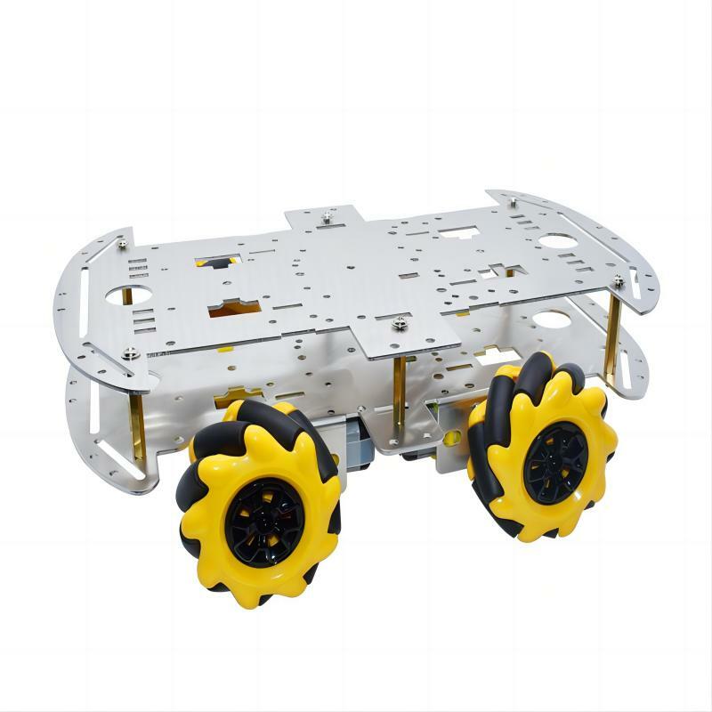 Chasis de coche de aleación de aluminio para Arduino Robot, Kit de bricolaje, Motor TT inteligente ultrasónico, ruedas 4WD macnaman de una capa o Doble