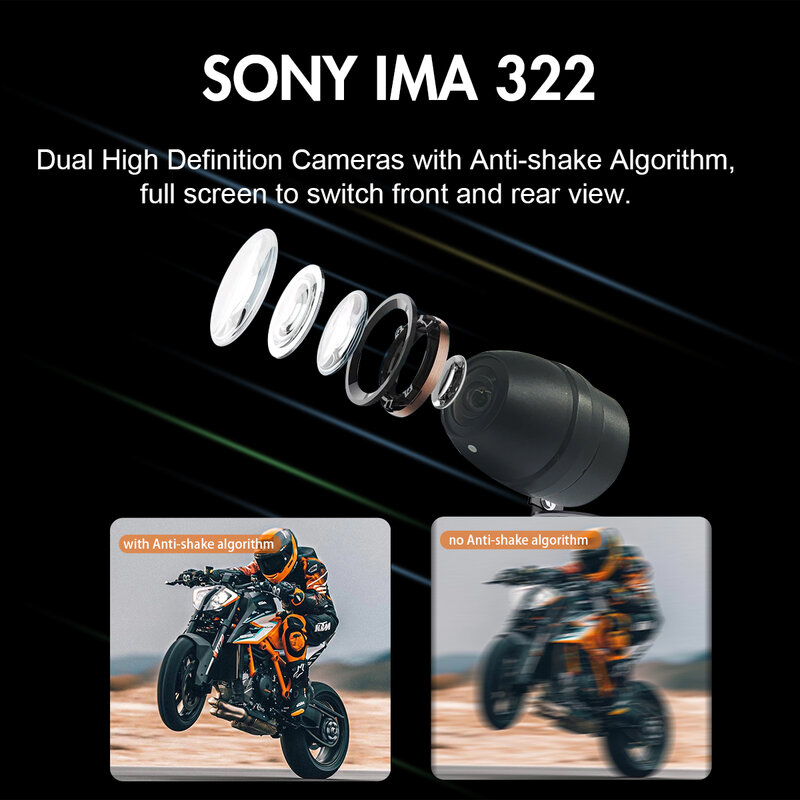 Autoway-Carplay inalámbrico impermeable para motocicleta, pantalla táctil de 5 pulgadas, Android Auto con GPS, TMPS, antivibración, cámaras de versión nocturna