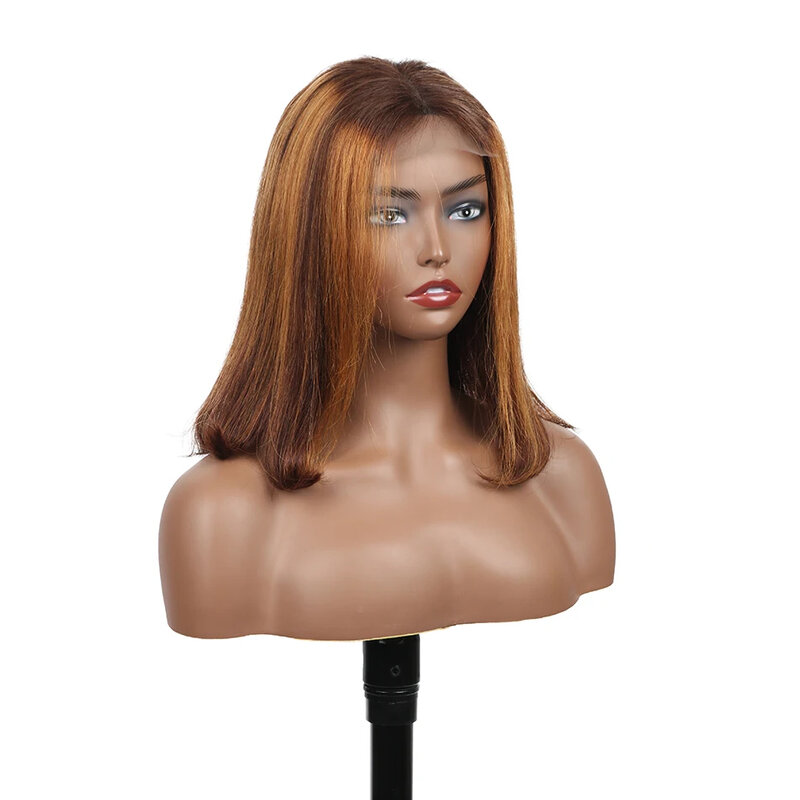 Highlight Wig Human Hair Bob Wig Pre Plucked Short Straight Bob Wig Lace Front Human Hair Wigs Piano Cheap Wig On Clearance Seal