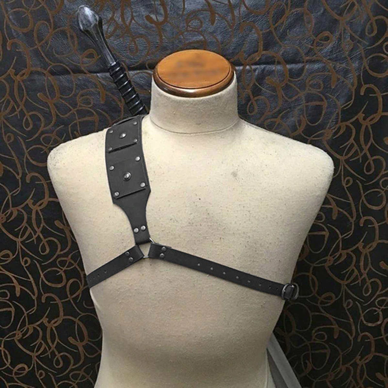 Средневековая искусственная кожа меч плечи задняя подвеска для взрослых мужчин женщин Larp Косплей Костюм викингов воинов