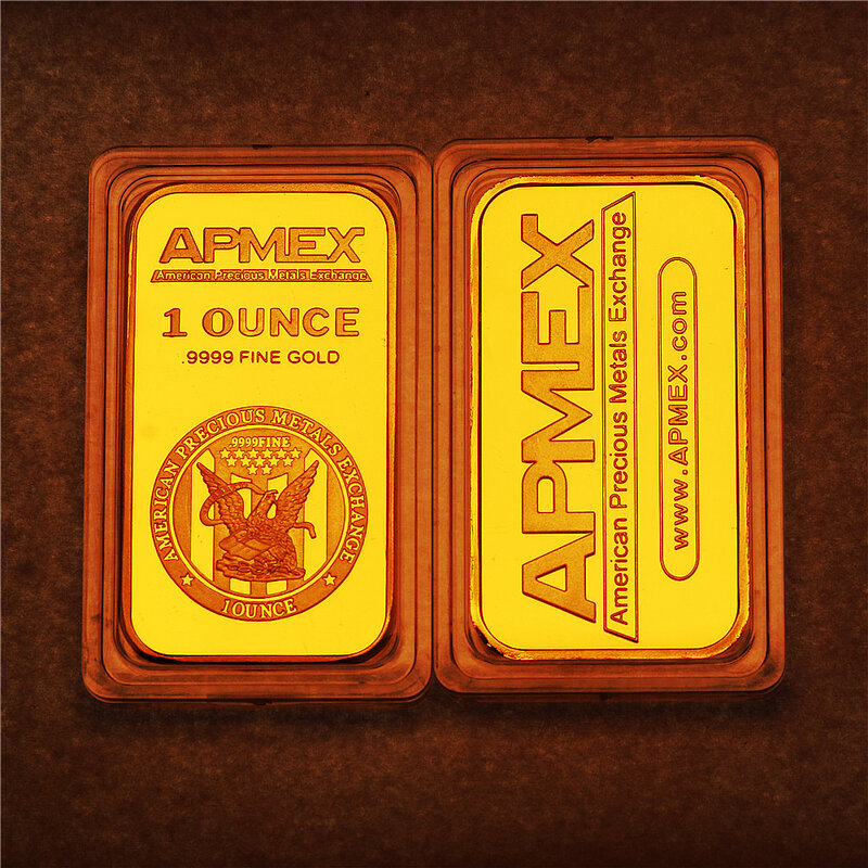 1 oz APMEX Gold Bar High Quality Gold plated Apmex Bullion Non-Magnetic Silver Bar Hot Selling Business Gift Sealed Container