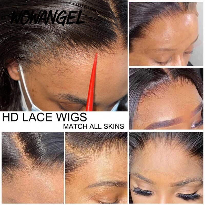 Wow Angel Wig tanpa lem 7x 7/6x 6/5x5 HD Wig penutup renda sutra lurus kulit meleleh bagian dalam siap untuk pergi Wig rambut manusia untuk wanita