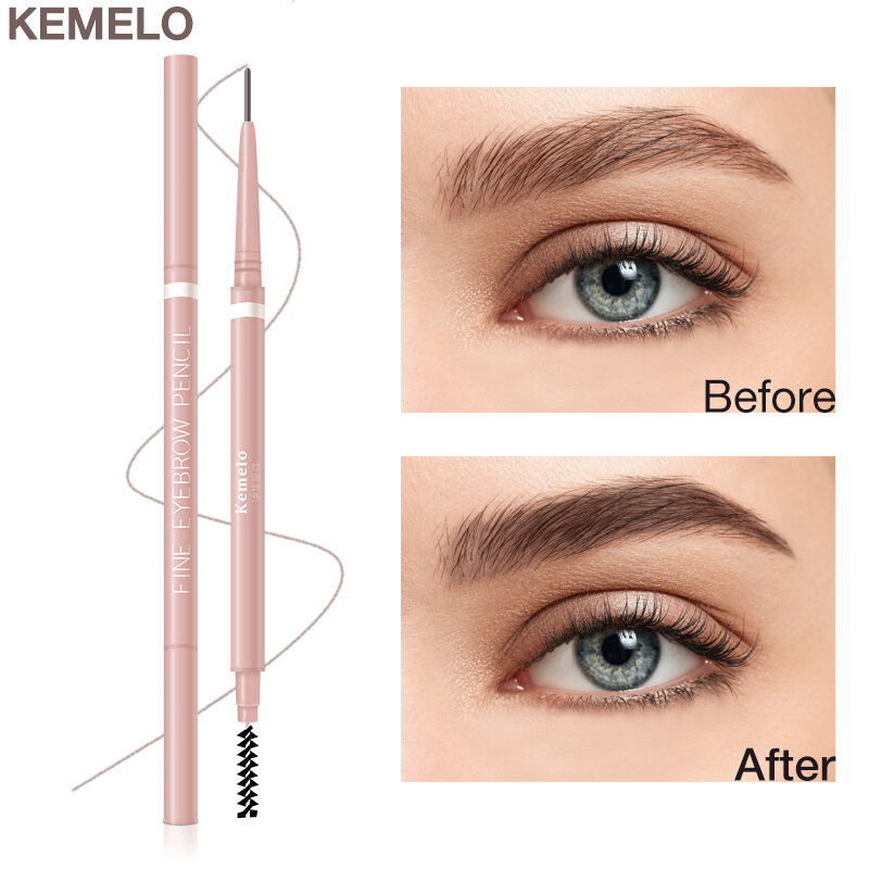 1.5 mm Ultrafeiner doppelseitiger Augenbrauenstift (Kemelo) Wasserdichtes, schweißfestes und lang anhaltendes professionelles Augenmakeup für Frauen