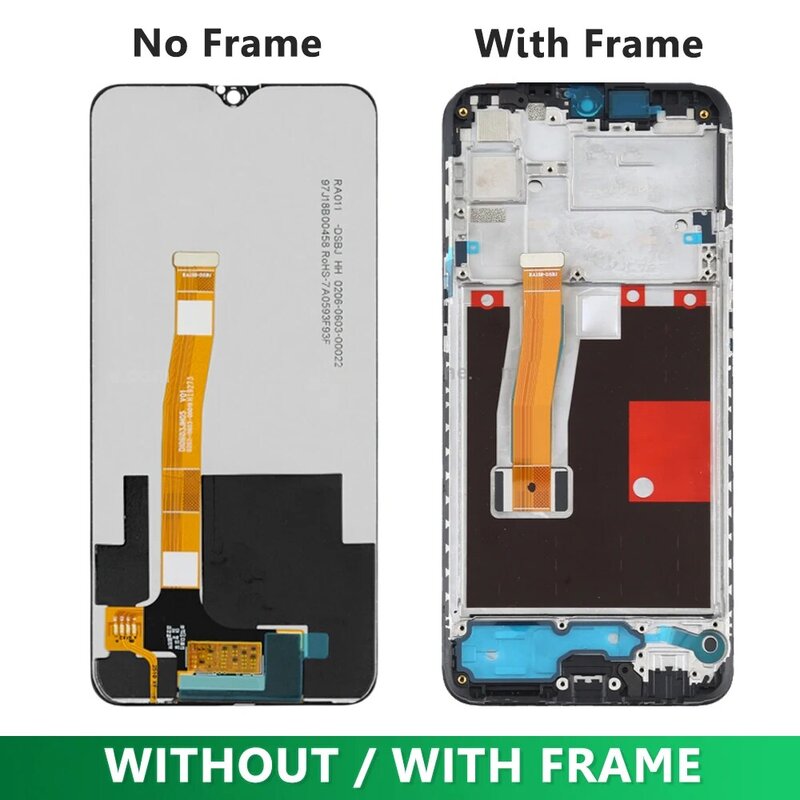 LCD asli untuk OPPO Realme 5 Pro 5Pro, 6.3 "dengan bingkai RMX1971 layar sentuh pengganti rakitan untuk layar Realme 5 Pro