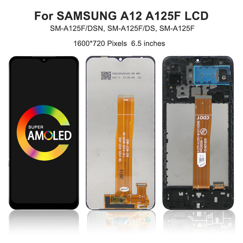 ЖК-дисплей 6,5 ''для Samsung A125F/A125M/A125U/A125N/A125W