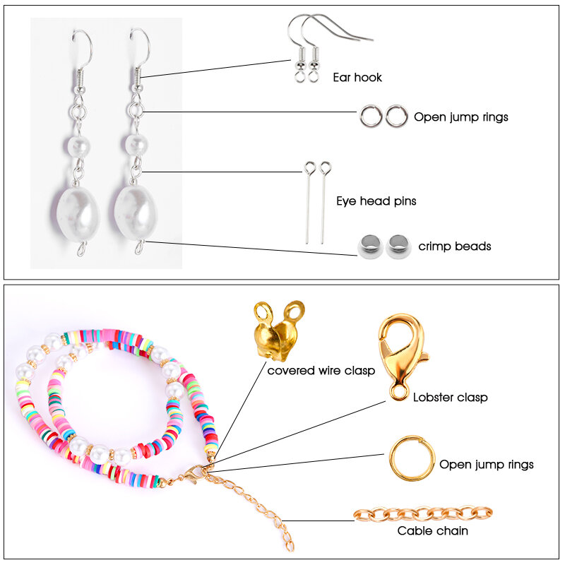 Legierung Zubehör Schmuck Erkenntnisse Set Ohrring, Der Kit Karabinerverschluss Open Jump Ringe Reparatur Werkzeuge DIY Schmuck Machen Lieferungen