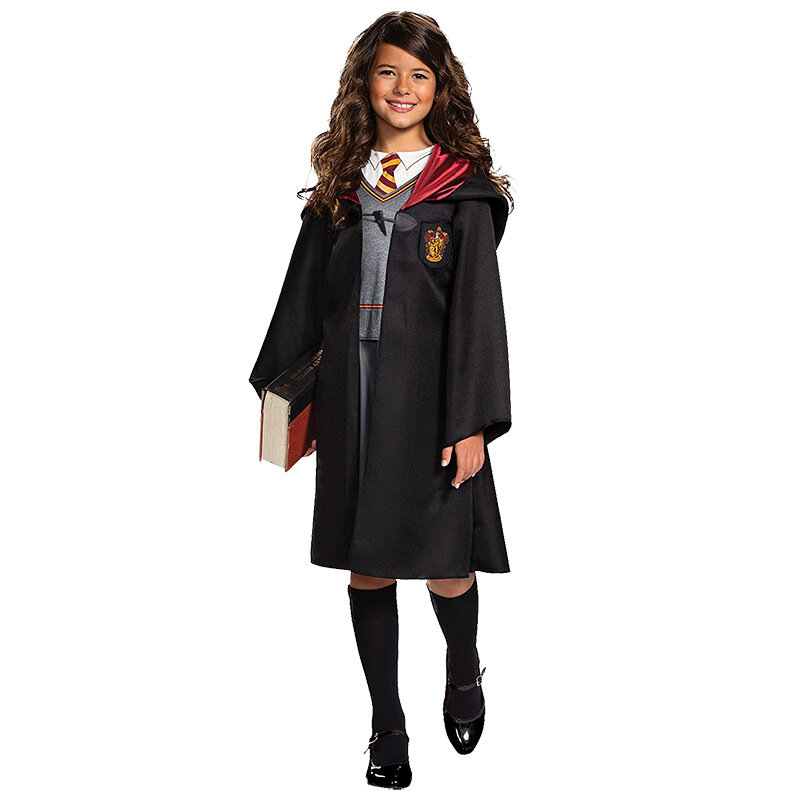 Magician's Potter School Wizard Cosplay Costume para Crianças, Meninas Uniforme, Halloween Cloak, Witch Outfit, Meninos, Criança