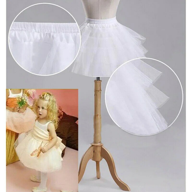 White black tulle children's petticoat 35CM Wedding dresses ready stock Underskirt cheap saias femininas evangelicas