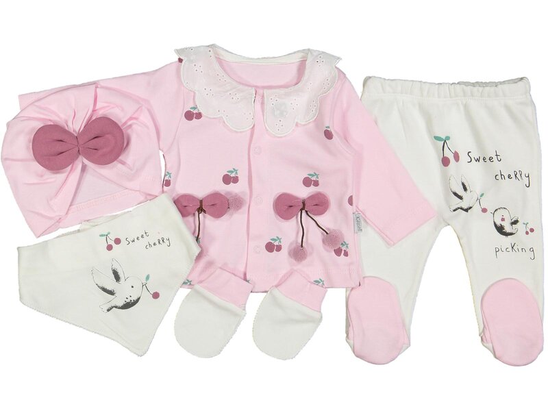 Conjunto de ropa de primavera para bebé, suéter informal para niño y niña, Tops + Pantalones de 5 piezas, ropa de moda para recién nacido