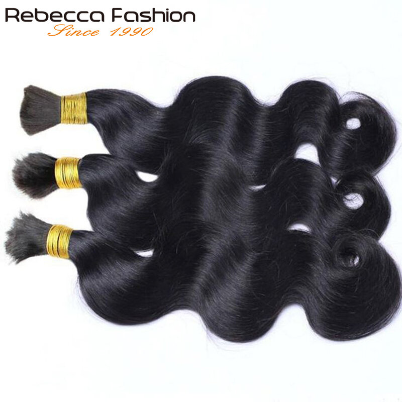 Rebecca-mechones de pelo ondulado brasileño para mujer, trenzas a granel sin trama, cabello trenzado humano brasileño, 30 pulgadas