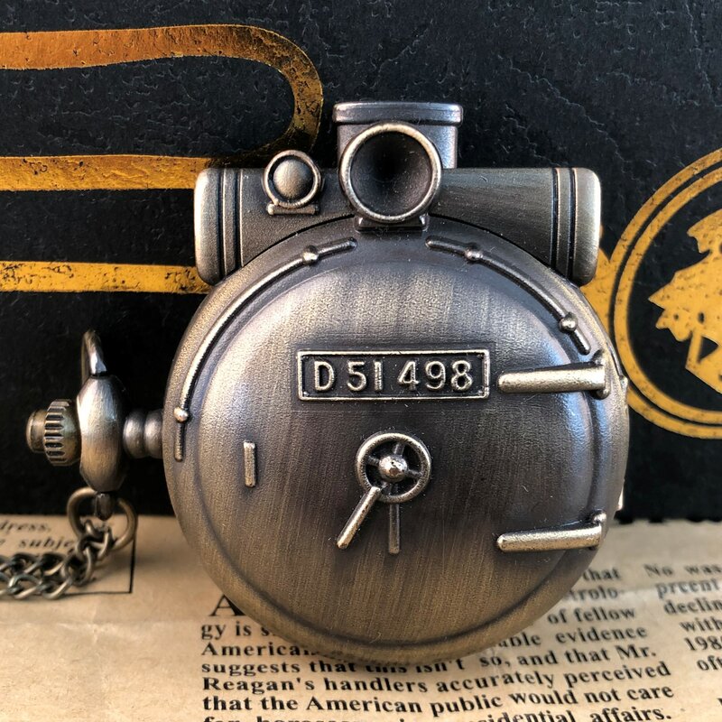 Reloj de bolsillo Vintage Steampunk para hombre, pulsera de cuarzo, estilo militar, con cadena, regalos