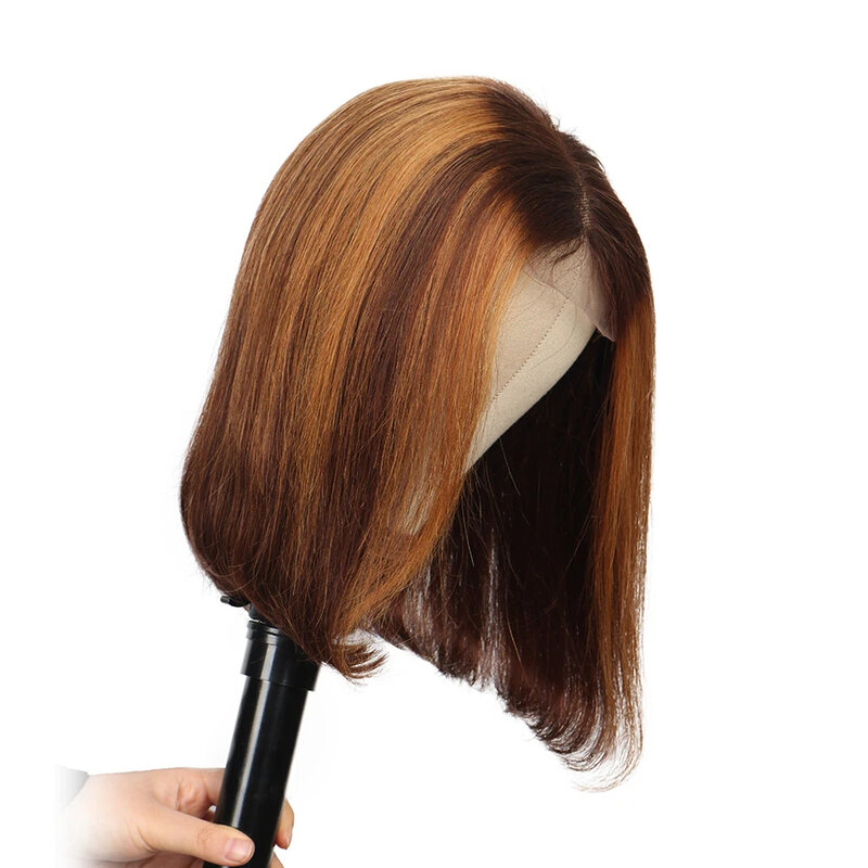 Perruque Bob Lace Front Wig Naturelle, Cheveux Courts Lisses, Pre-Plucked, Bon Marché