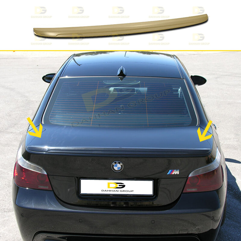 B.M.W 5 Series E60 and E60 LCI 2003-2010 Rear Trunk Spoiler Extension Painted or Raw Surface Plastic E60 Kit Rear Wing