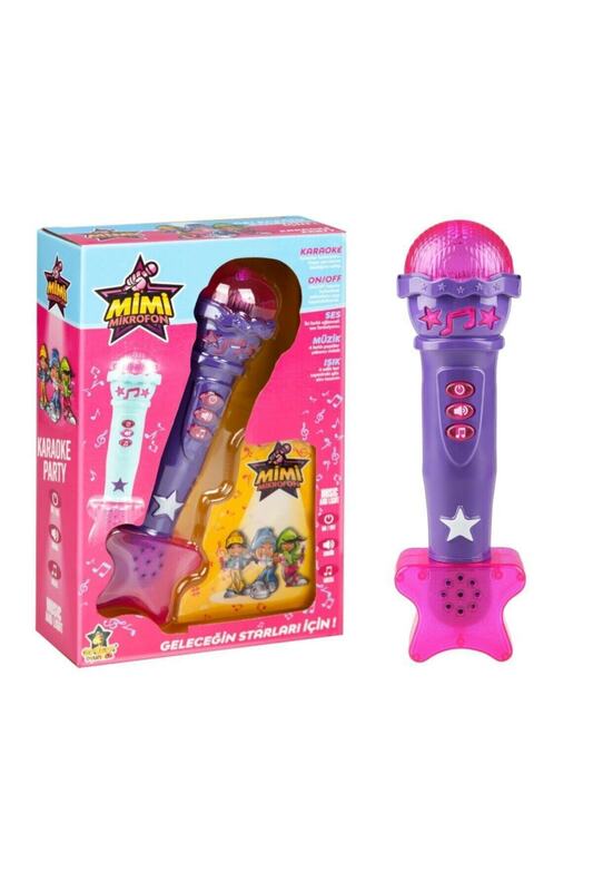 Karaoke Toy Microphone-On/Off Key-Clap And Whistle Effect-Illuminated Sound-Melodies Fun Party Song-Battery Powered-OI1111
