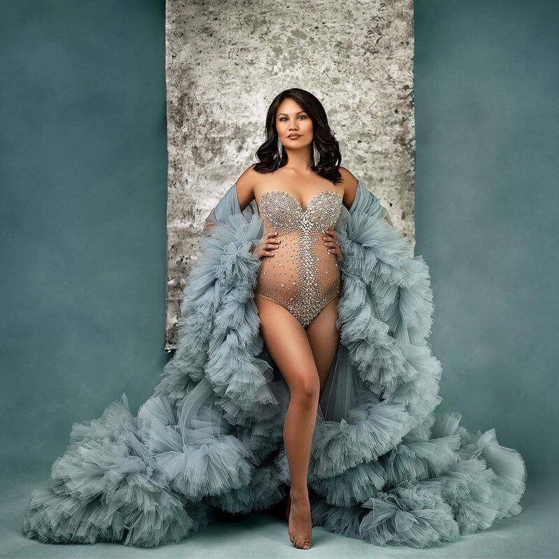 Vestido fotográfico de maternidade para mulheres grávidas, deusa sexy, strass, macacão elástico pérola, vestido para mulheres grávidas, adereços fotográficos