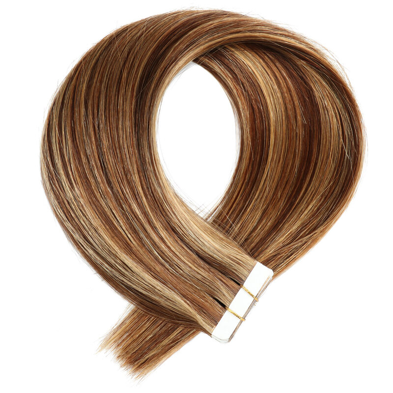 12"-24" Blonde Human Hair Tape In Extensions Straight Natural Hair Extension 100% Remy Skin Tape In Human Hair Woman Aesthetic