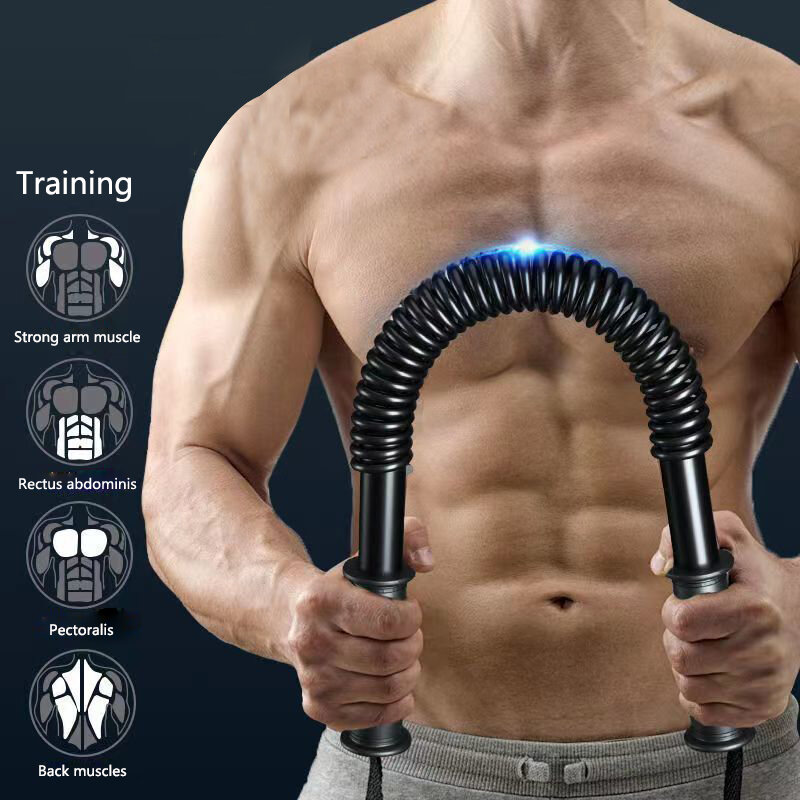 Perangkat kekuatan lengan Musim Semi 20-60kg, peralatan latihan otot latihan lengan dada, tongkat kekuatan lengan Musim Semi Rumah Pria
