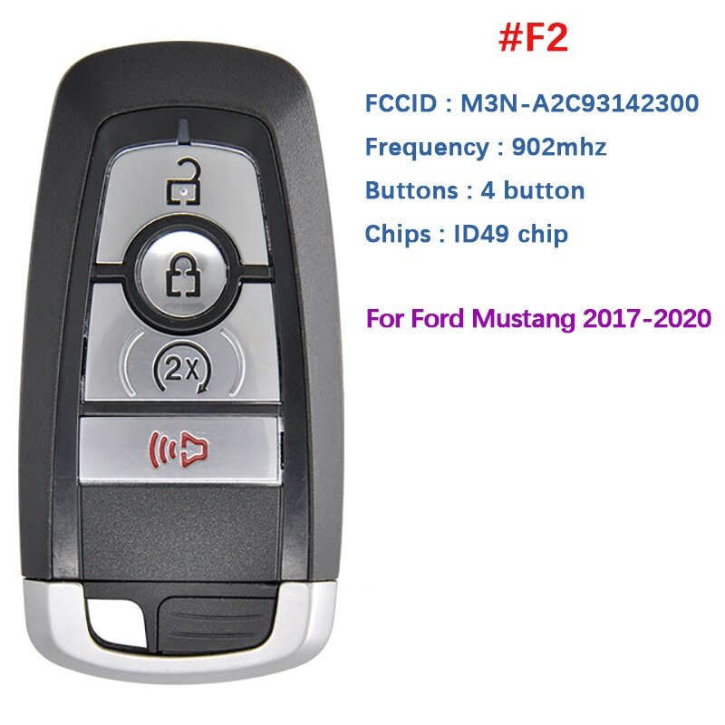 CN018109 per Ford Mondeo Fusion Mustang Cobra Raptor Lincoln FCC:M3N-A2C31243800 315/434/868/902MHZ chiave Smart Keyless Go