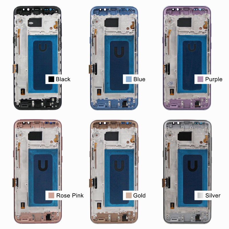 TFT Kualitas Tinggi untuk Samsung Galaxy S8 Plus G955 G955F Tampilan LCD Layar Sentuh dengan Bingkai, untuk Galaxy S8 + Penggantian Tampilan