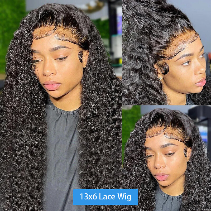 200 Density Water Deep Wave HD 26 30 Inch Lace Front Human Hair 13x4 13x6 Lace Frontal Wig Transparent Brazilian Remy Hair Woman