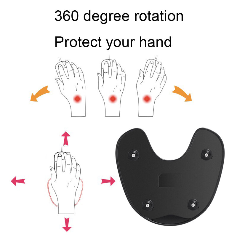 Tapis de souris en mousse à mémoire de forme, aide-poignet rotatif coulissant, polymère à main glissant ergonomique, jeu sain, sous-souris pour PC et ordinateur