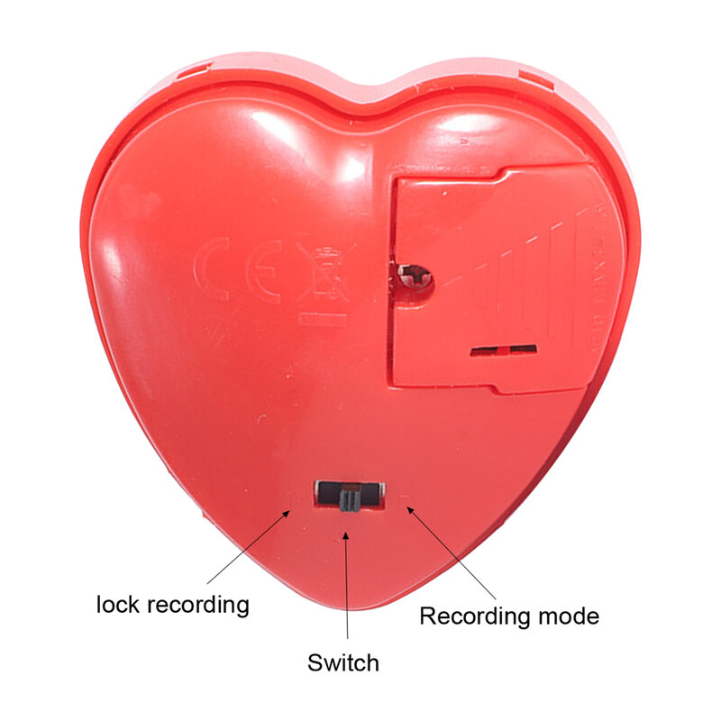 New Heart Shaped Voice Recorder Voice Box For Speaking Mini Recorder Programmable Sound Button30 Seconds Recording For Plush Toy