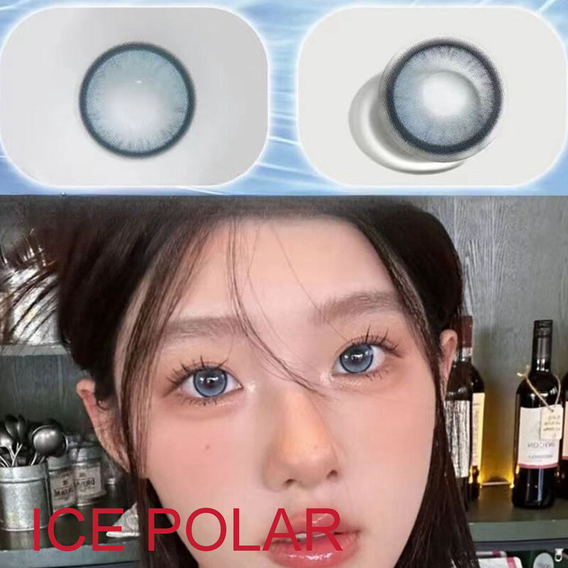 Soft Contacts Lentes com Poder, Acessórios para Óculos Dolly Anime, Ice Polar, 14.50mm