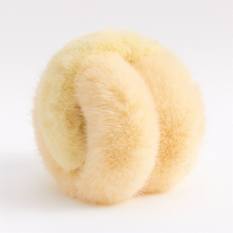 Anjj nuovi paraorecchie gialli di alta qualità imitazione pelliccia di coniglio paraorecchie Unisex per gli amici regalo di compleanno romantico invernale