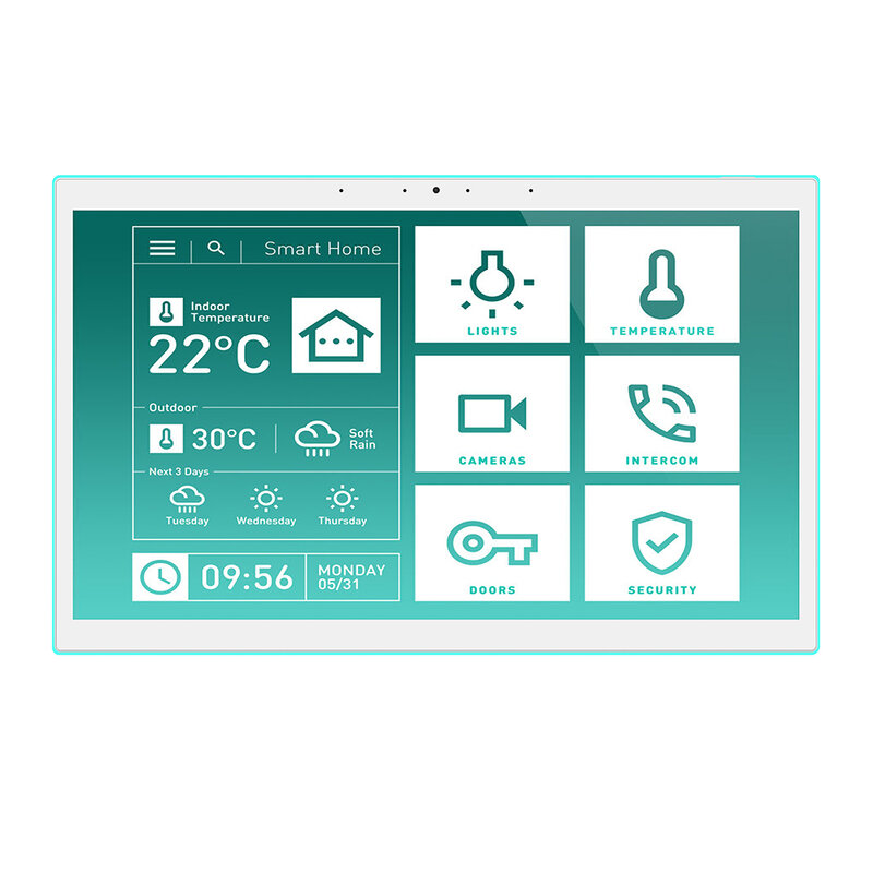 Smart Home Android Touch Screen Painel de Controle, WiFi 6, RJ45, PoE, Zigbee Matéria, Relé, RS232, RS485, Tipo-C, 15,6"