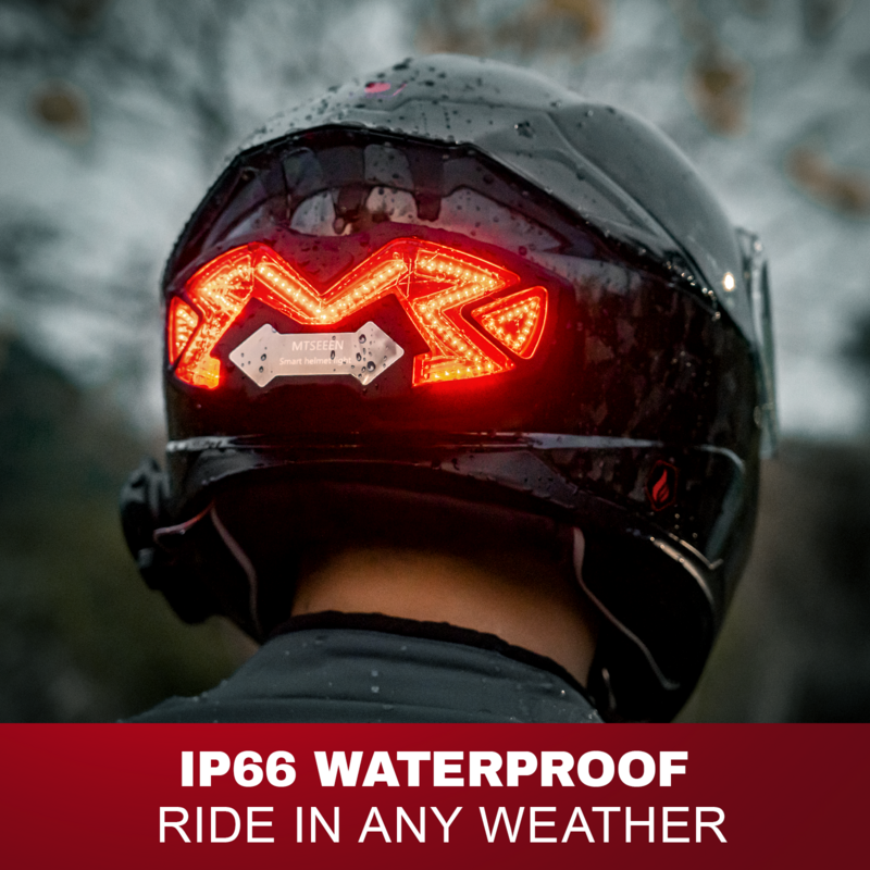 MTSEEEN kask motocyklowy światło hamowania led, super jasność, czujnik światła bezpieczeństwa kasku wewnątrz. Prawdziwy wodoodporny