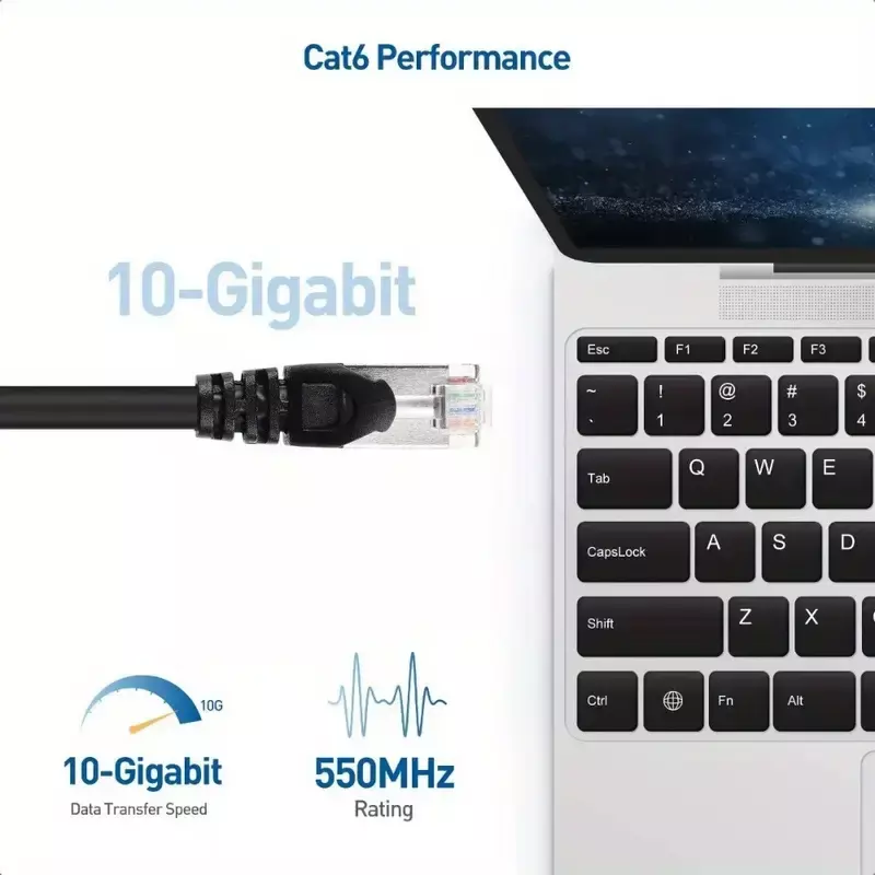 Высокоскоростной Ethernet-кабель Cat6, сетевой кабель для видеодомофона, компьютера, маршрутизатора, серверов, принтеров (20 м)