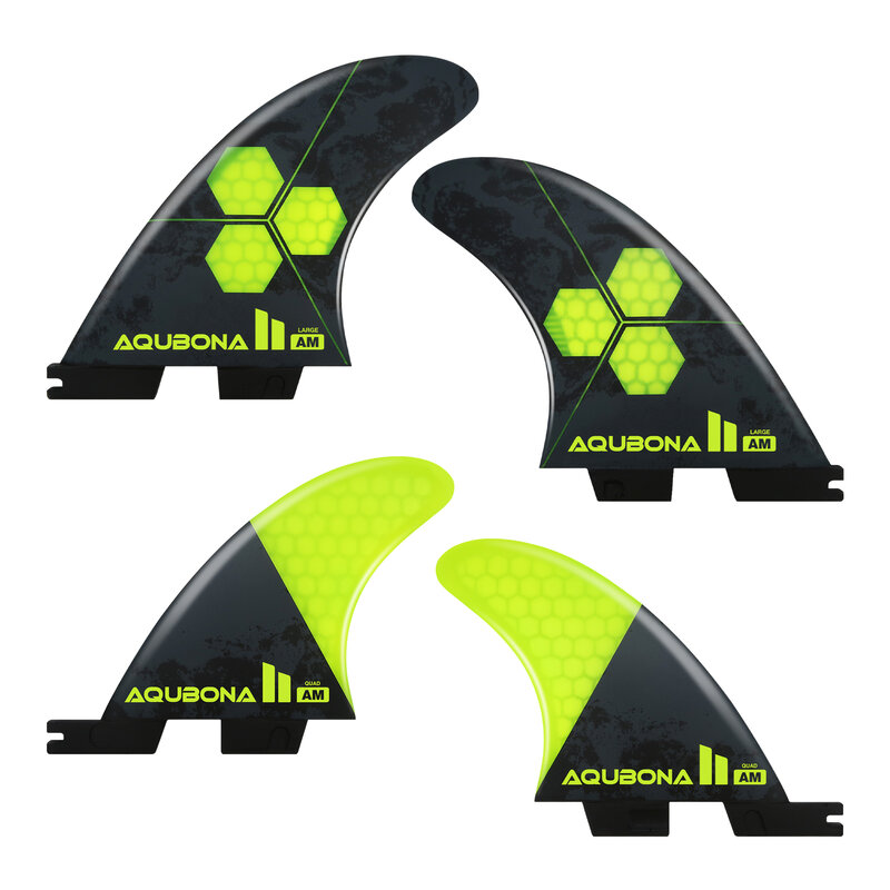 AQUBONA Surfboard Fins Honeycomb Fiberglass Performance Twin,Thruster (3 Fins)  Quad 5 Fins Single Tab or Twin Tab Size