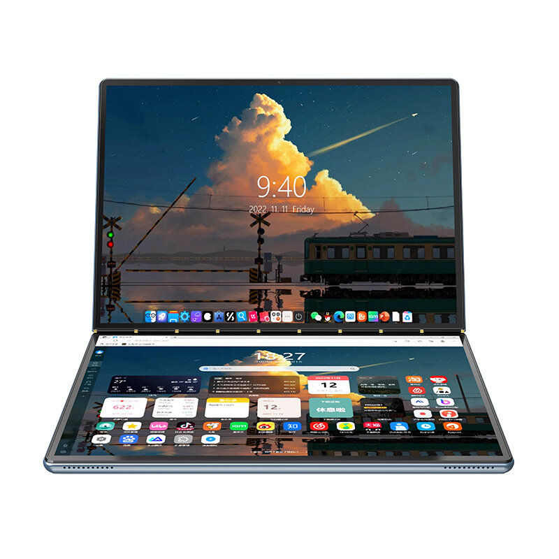 2024 nowy ekran Cal 13.5 + 13.5 "ekran dotykowy z podwójnym ekranem Laptop dla studentka i biznesu Intel N100 (3.40GHz)