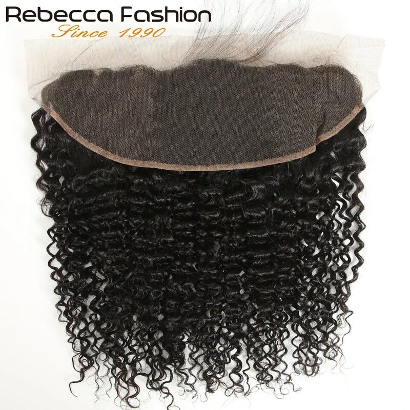 180D 13X4 Ear to Ear Kinky Curly Lace Frontal Closure Pre-Plucked Curly Human Hair Frontal Closure Brazilian Curly Closure