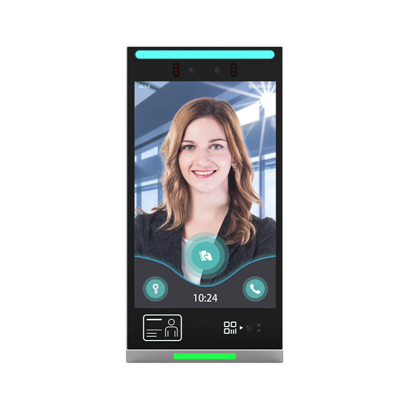 Dispositivo de reconocimiento facial con pantalla táctil de 10 pulgadas, dispositivo de asistencia biométrica con lector de código QR y RFID, gestión Android