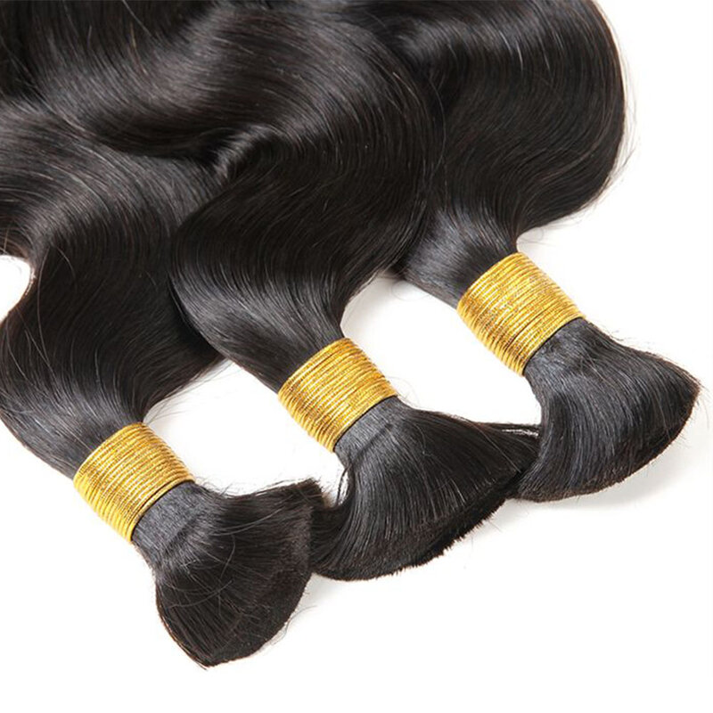 Body Wave Bulk Hair For Braiding 100g/pc Remy Indian Human Hair No Wefts Natural Color 26 Inches Wavy Braids Hair KissHair