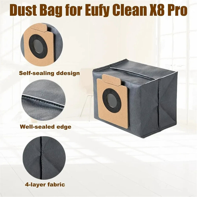Bolsas de polvo de repuesto, accesorios compatibles con Eufy X8 Pro, X10 Pro Omni