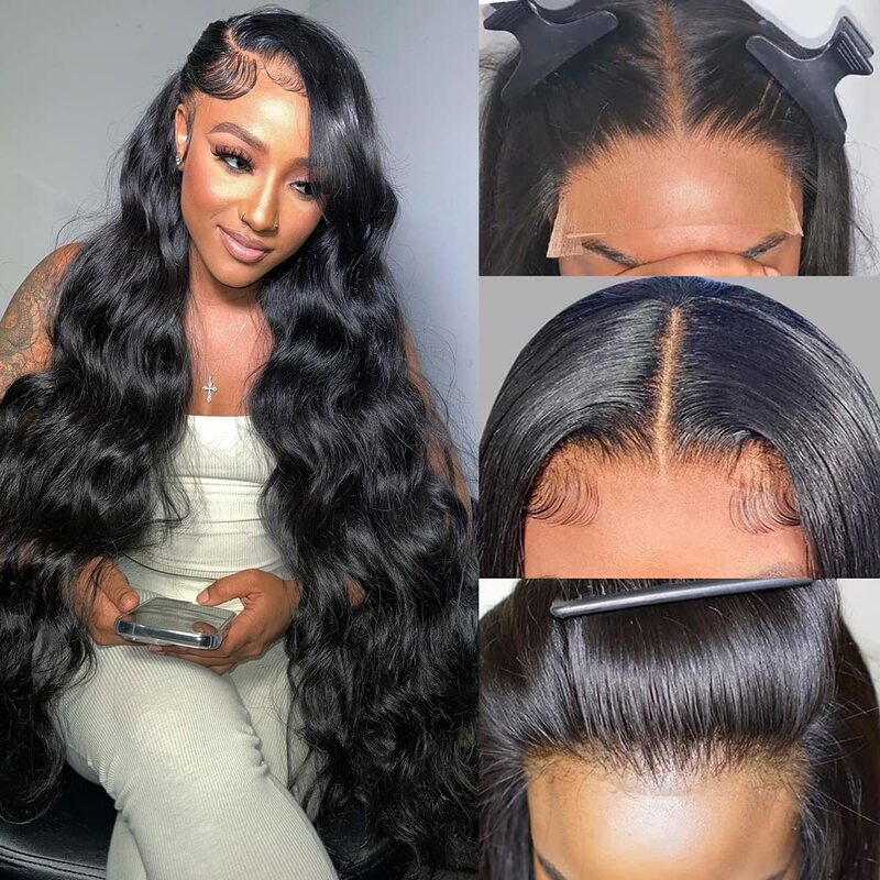 Body Wave HD Lace Front Wigs Human Hair 150% Density 4X4 Brazilian Body Virgin Lace Closure Wigs Human Hair Pre Plucked