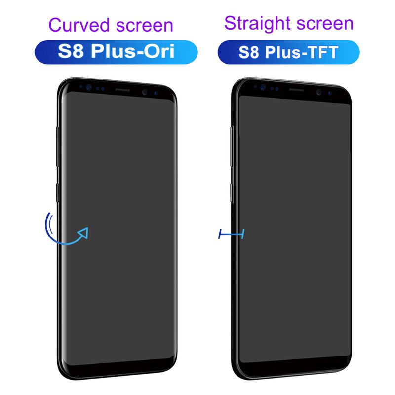 High Quality TFT For Samsung Galaxy S8 Plus G955 G955F LCD Display Touch Screen with Frame, For Galaxy S8+ Display Replacement