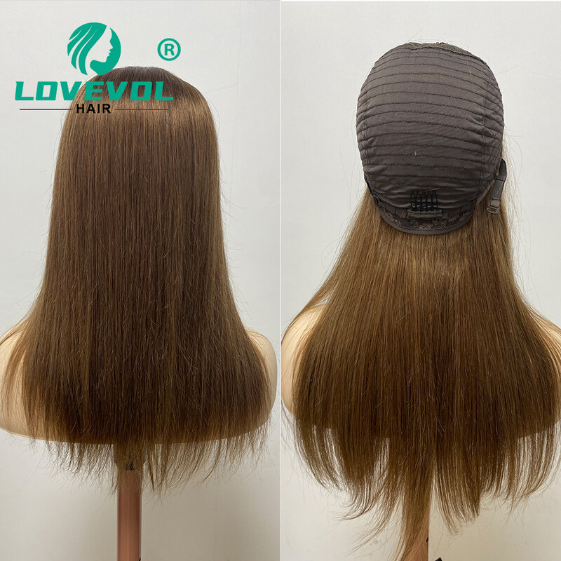 Lovevol Wig 180 lurus U bagian 100% rambut manusia berbentuk U Upgrade U bagian Wig tidak dijahit dalam klip setengah Wig dibaca untuk dipakai