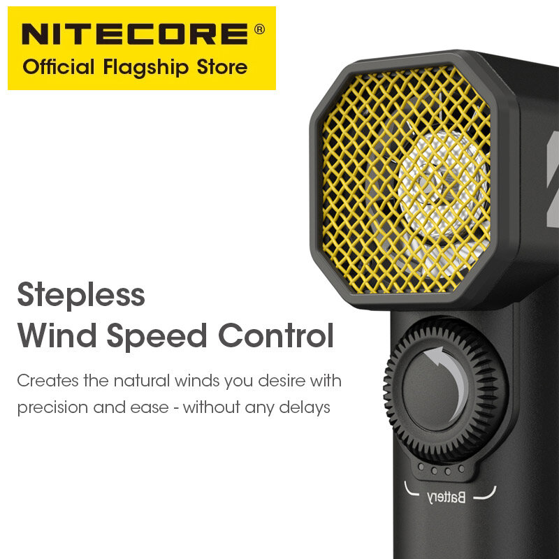 NITECORE-Ventilateur de poche polyvalent CW20 pour photographie, appareil électrique portable, coupe-vent en continu, pour vidéo courte de camping, pour IL et Sony
