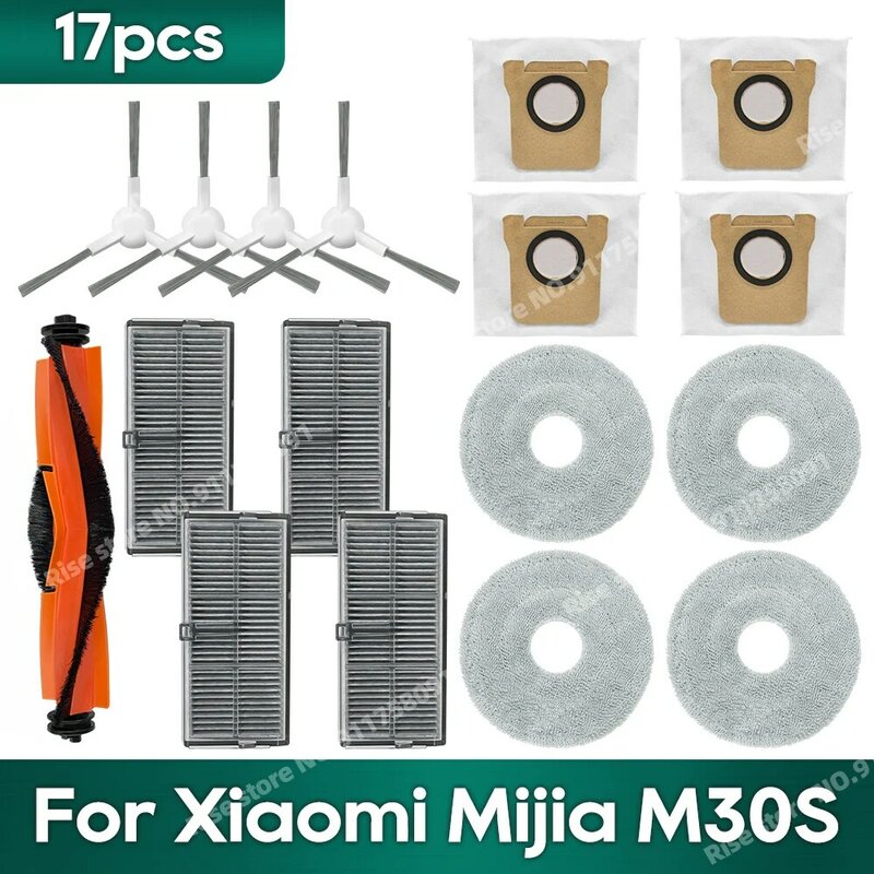 Compatible For Xiaomi Mijia M30S Consumables D103CN Replacement Accessories Main Side Brush Hepa Filter Mop Dust Bag