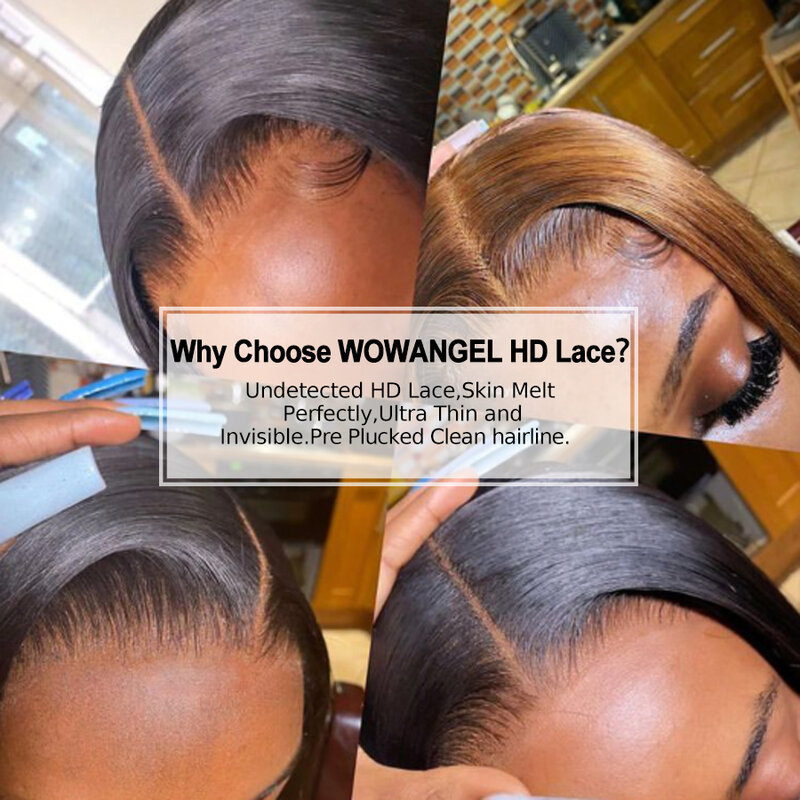 WOWANGEL 7x 7/6x 6/5x5 HD кружевные застежки человеческие волосы расплавляют кожу глубокая часть натуральная кожа головы настоящая HD кружевная застежка только прямые натуральные волосы