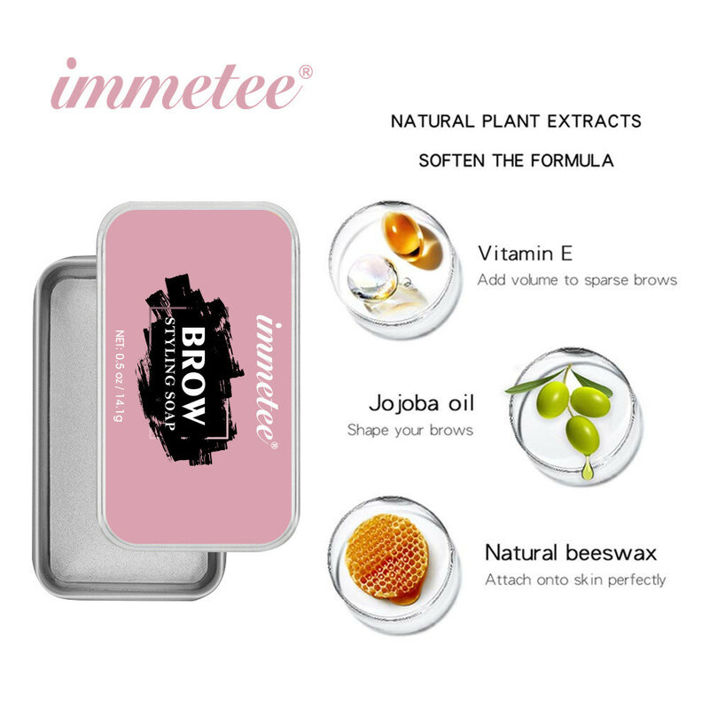 Long Lasting Eyebrow Soap Transparent Makeup Styling Gel Waterproof Wax Brow Styling Soap With Makeup Brushes