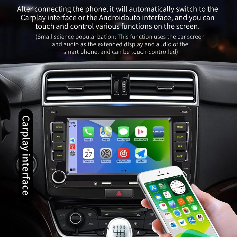 2 Din autoradio Android11 lettore multimediale per auto GPS WiFi Carplay per Volkswagen Skoda Octavia golf 5 6 touran passat polo Jetta