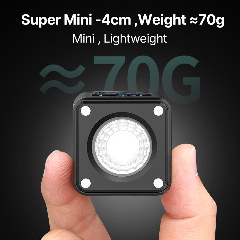 Ulanzi-Mini cámara de vídeo COB L2 RGB, luz regulable de 360 ° a todo Color con difusor de panal, fotografía para cámara DSLR